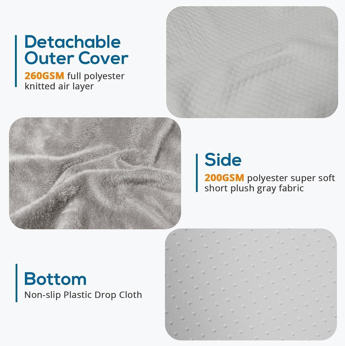 Sasttie Wedge Pillow 24x24x12 inch, Memory Foam Bed Wedge, Cool Grey
