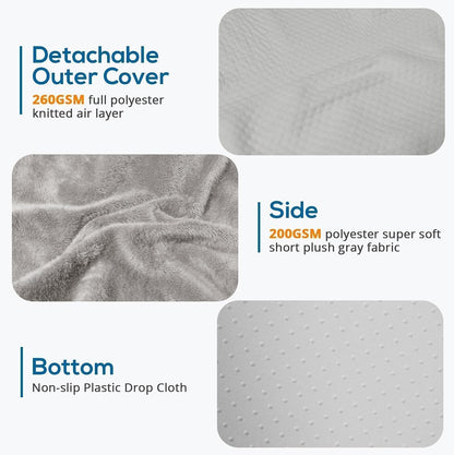 Sasttie Wedge Pillow 24x24x12 inch, Memory Foam Bed Wedge, Cool Grey
