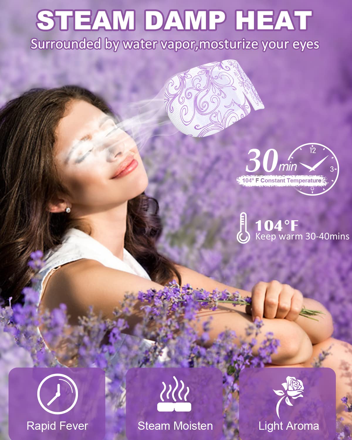 16 Packs Steam Eye Mask,Warm Eye Compress for Dry Eyes Sleep Mask,Hot Auto Heated Eye Masks Relaxing Items for Women Moist Heat for Eyes Soothing Eye Fatigue,Disposable EyeMask for SPA Essentials