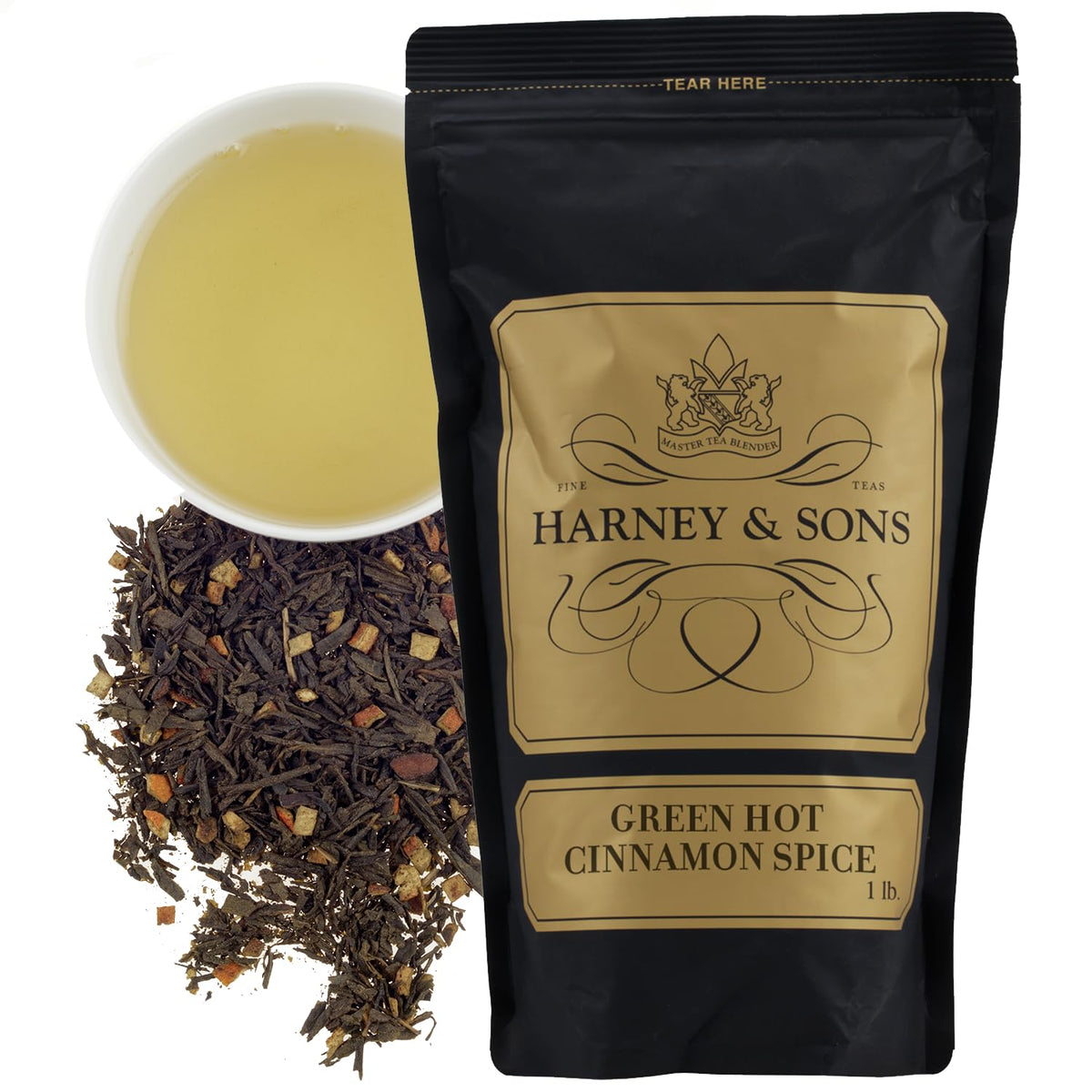 Harney & Sons Green Hot Cinnamon Spice Loose Leaf Tea, 16 oz