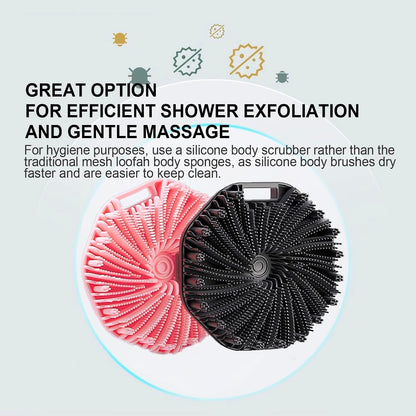 Silicone Body Scrubber – Dual-Sided Silicone Loofah for Shower, Set of 2 Soft Exfoliating Body Bath Shower Scrubber Loofah Brush Easy-to-Clean for Sensitive Kids Women Men All Kinds of Skin