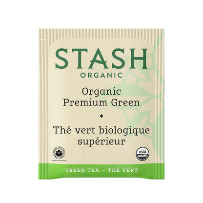 Stash Tea Organic Premium Green Tea, Caffeinated, Non-GMO Project Verified, Serve Hot or Iced, 96 Tea Bags, 16 count (6 pack)
