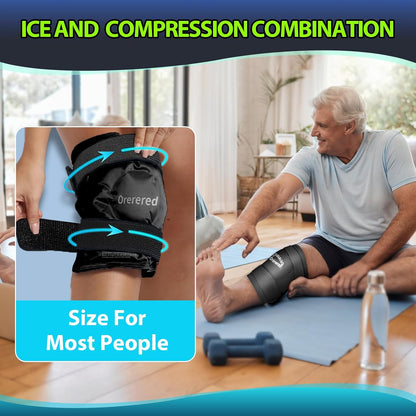 Reusable Cold Ice Packs for Injuries, 3-Piece Set Cold Gel Ice Wrap for Injury Recovery, Alleviate Joint and Muscle Pain (Knee Ice Wrap-Purple)