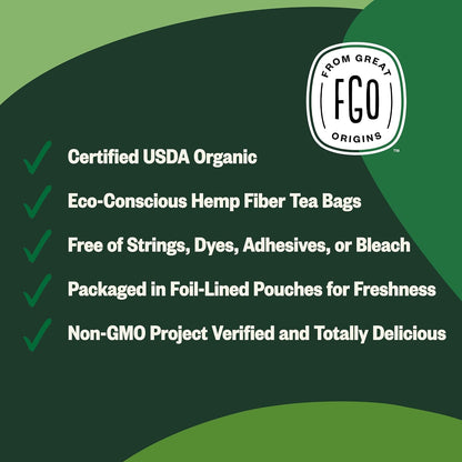 FGO Organic Nettle Leaf Tea, 100 Count, Eco-Conscious Tea Bags, Caffeine Free, Resealable Bag, Packaging May Vary (Pack of 1)