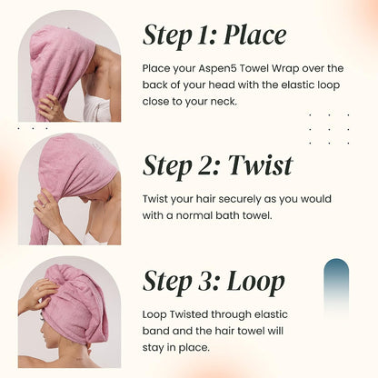 Huge Cotton Hair Towel Wrap for Women (Coral White)