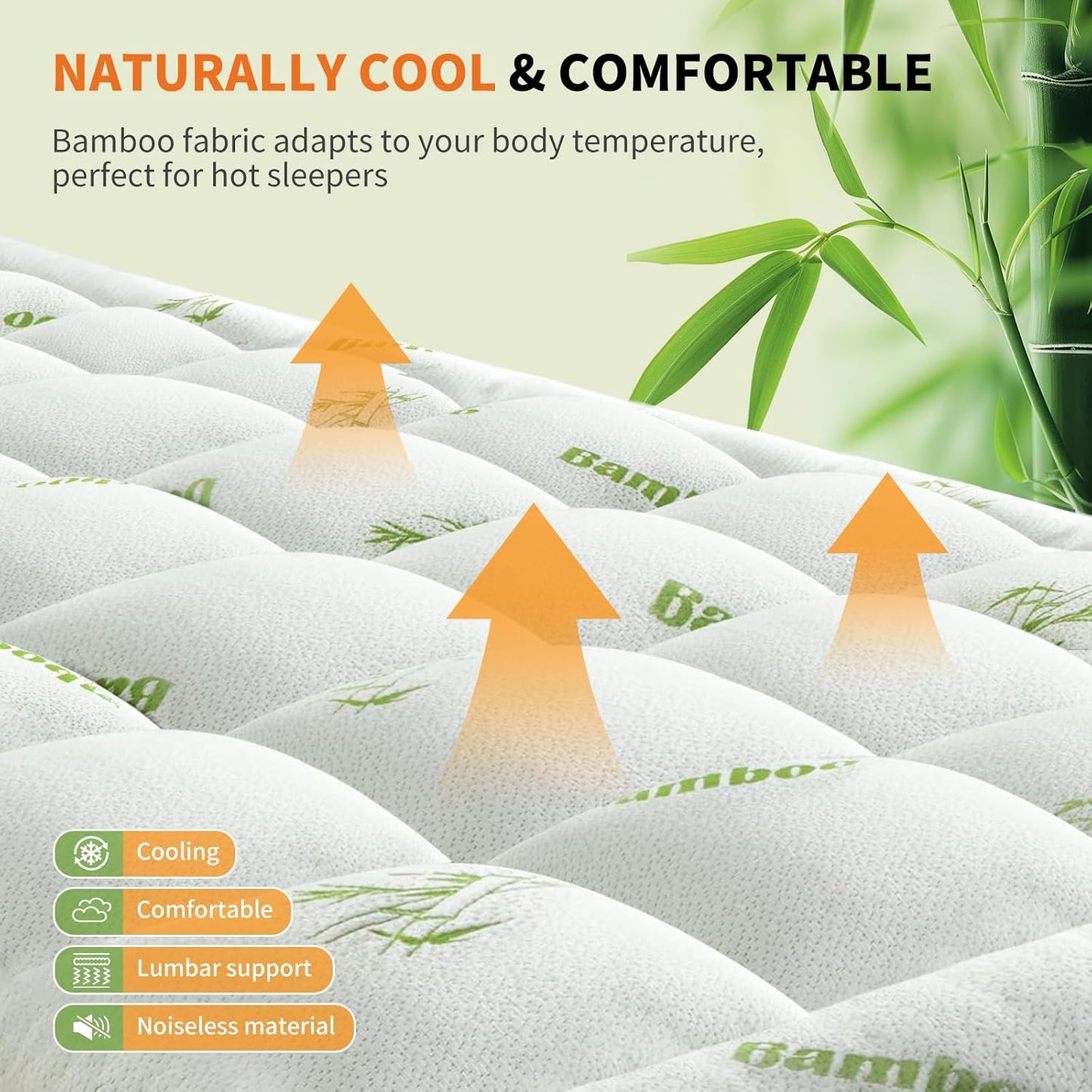 OLIXIS Twin Bamboo Viscose Mattress Topper, Cooling Breathable Bed Pad | OEKO-TEX Certified,Bamboo viscose ultra soft & cooling,Deep pockets fit 8-16" mattresses, Wick moisture for hot sleepers
