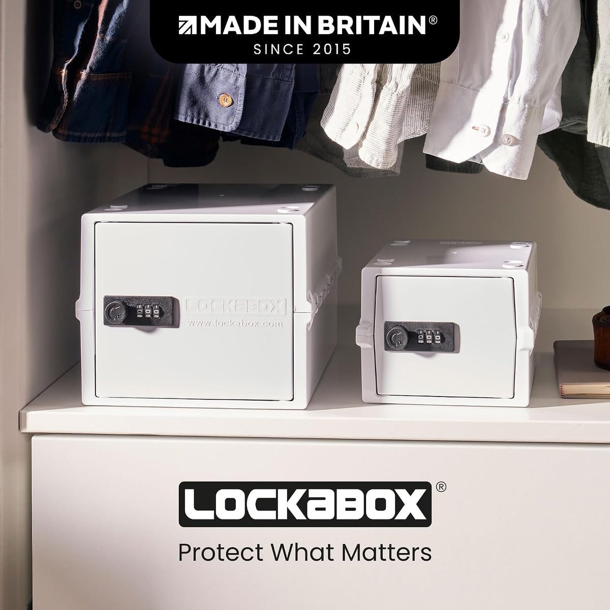 Lockabox Mini™ | Small Lock Box with Combination Lock (Half Letter Sized) | Mini Lockable Box for Small Medicines, Snacks & Mobile Phones | External Size 8.8 x 6.1 x 4.7 Inches (Crystal)