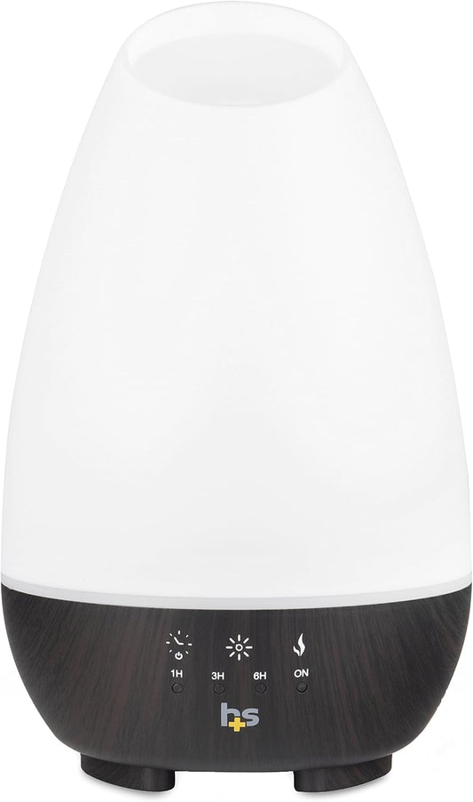 HealthSmart 500ML Essential Oil Diffuser for Large Rooms, Cool Mist Humidifier and Aromatherapy Diffuser, Adjustable Timer, Mist Mode and 7 LED Light Colors, White (Pack of 1)