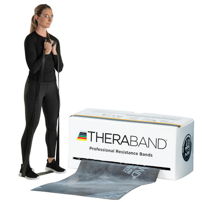 THERABAND Resistance Bands, 6 Yard Roll Professional Latex Elastic Band For Upper & Lower Body, Core Exercise, Physical Therapy, Pilates, Home Workouts, Rehab, Blue, Extra Heavy, Level 5