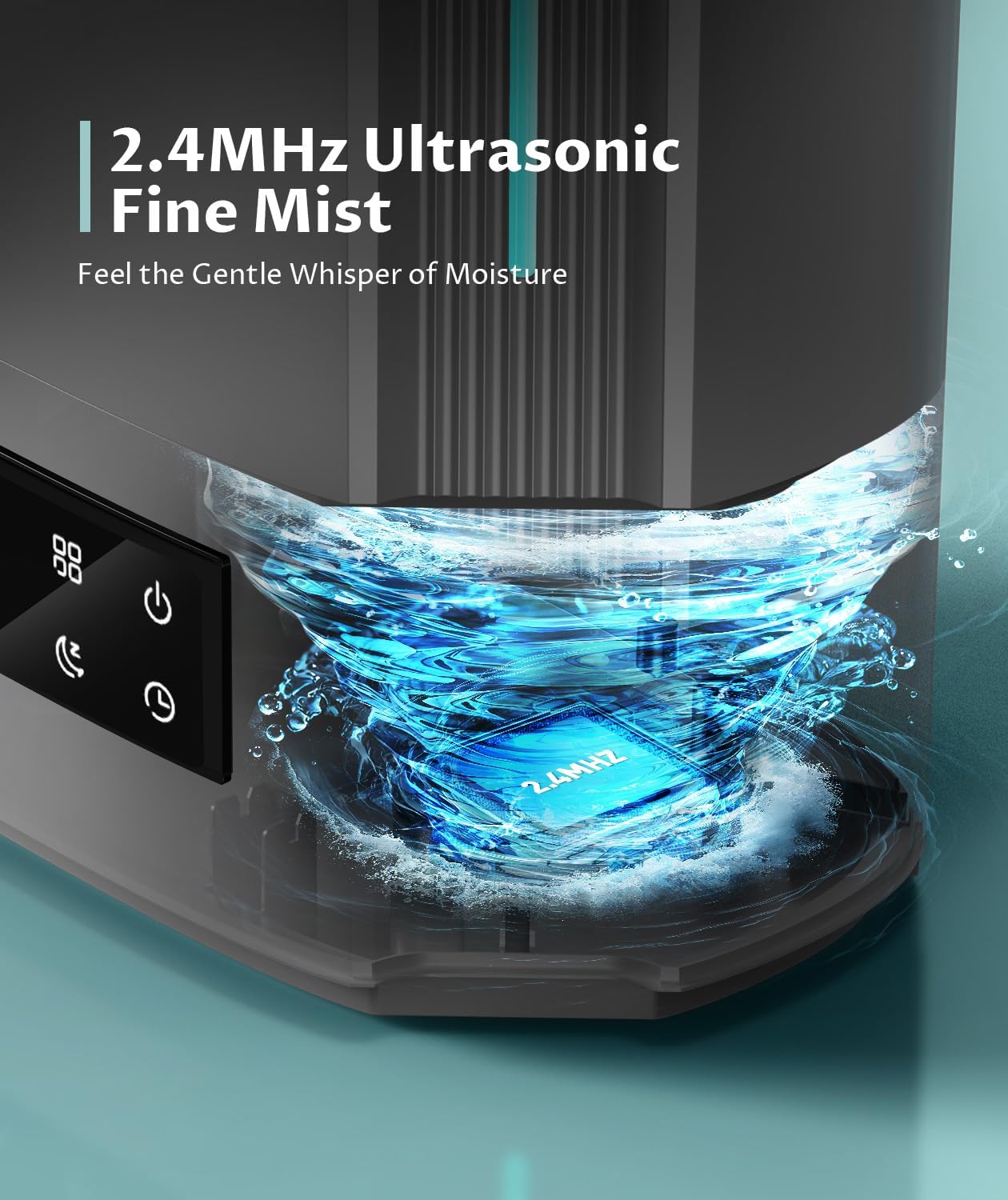 BREEZOME 6L Humidifiers for Bedroom Large Room & Essential Oil Diffuser, Ultrasonic Top Fill Cool Mist Humidifiers for Baby, Plants, Nursery Last up to 60 Hours, Smart Humidistat Control, Quiet, Black