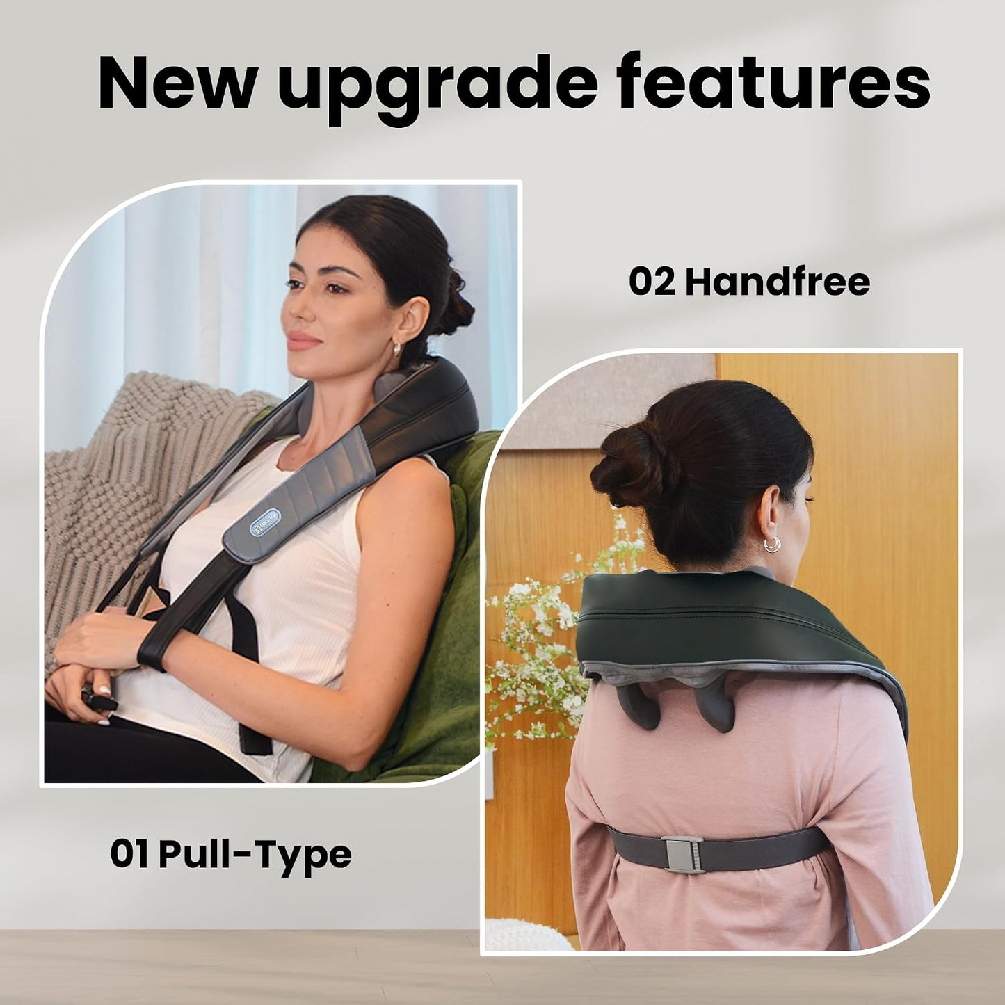 COMFIER Cordless Neck and Shoulder Massager with Heat, Wearable 4D Shiatsu Deep Tissue Kneading for Desk Workers and Drivers, Hands-Free Straps, FSA Eligible HSA Gift