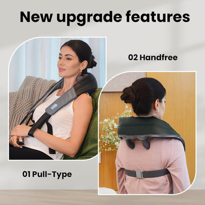 COMFIER Cordless Neck and Shoulder Massager with Heat, Wearable 4D Shiatsu Deep Tissue Kneading for Desk Workers and Drivers, Hands-Free Straps, FSA Eligible HSA Gift