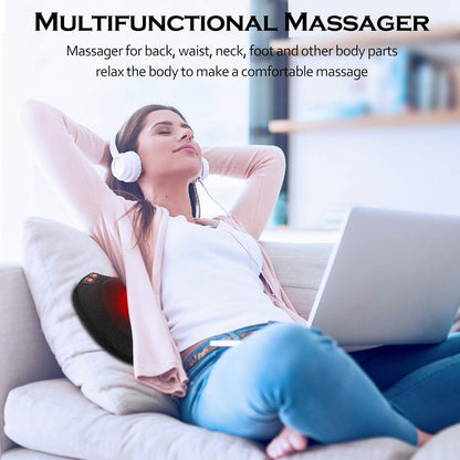Papillon Back Massager with Heat,Shiatsu Pillow for Body Pain Relief Gray