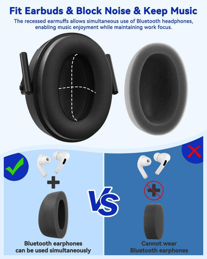 Dr.meter Ear Protection Ear Muffs, Noise Cancelling Headphones for Adults Kids 31dB Earmuffs for Noise Reduction, Hearing Protection for Shooting Gun Range, Mowing, Monster Jam, Sensory, Fireworks