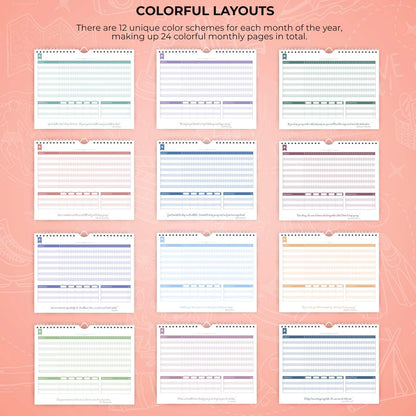 Clever Fox Habit Tracker Calendar – Inspirational Goal Tracker and Habit Calendar for Atomic Habits – Colorful Habit & Goal Planner Journal to Boost Productivity – 24 Months, 10″ x 8″ (Black)