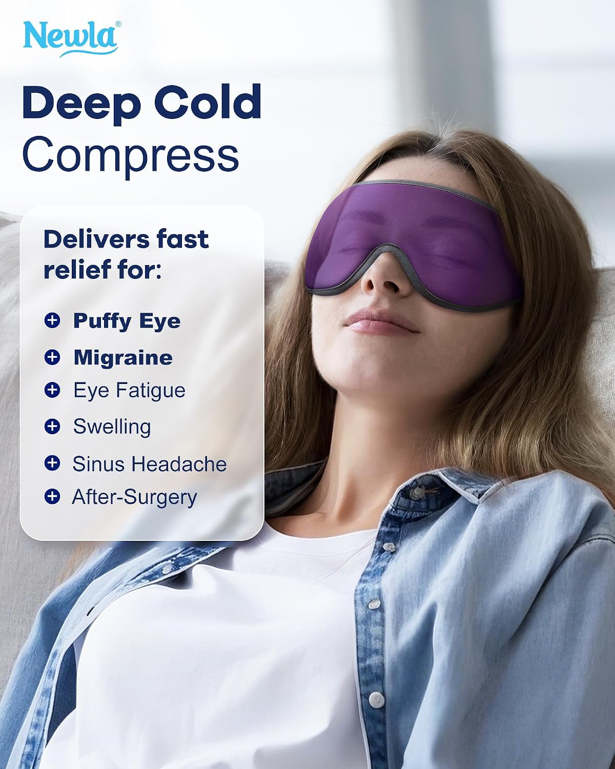 Cooling Gel Eye Mask for Puffy Eyes, Larger Full-Eye Cold Compress for Swelling, Ice-Cold Gel Therapy, Forehead & Upper Cheek Cooling Relief, Reusable Ice Pack for Eyes, FSA Eligible HSA, Black
