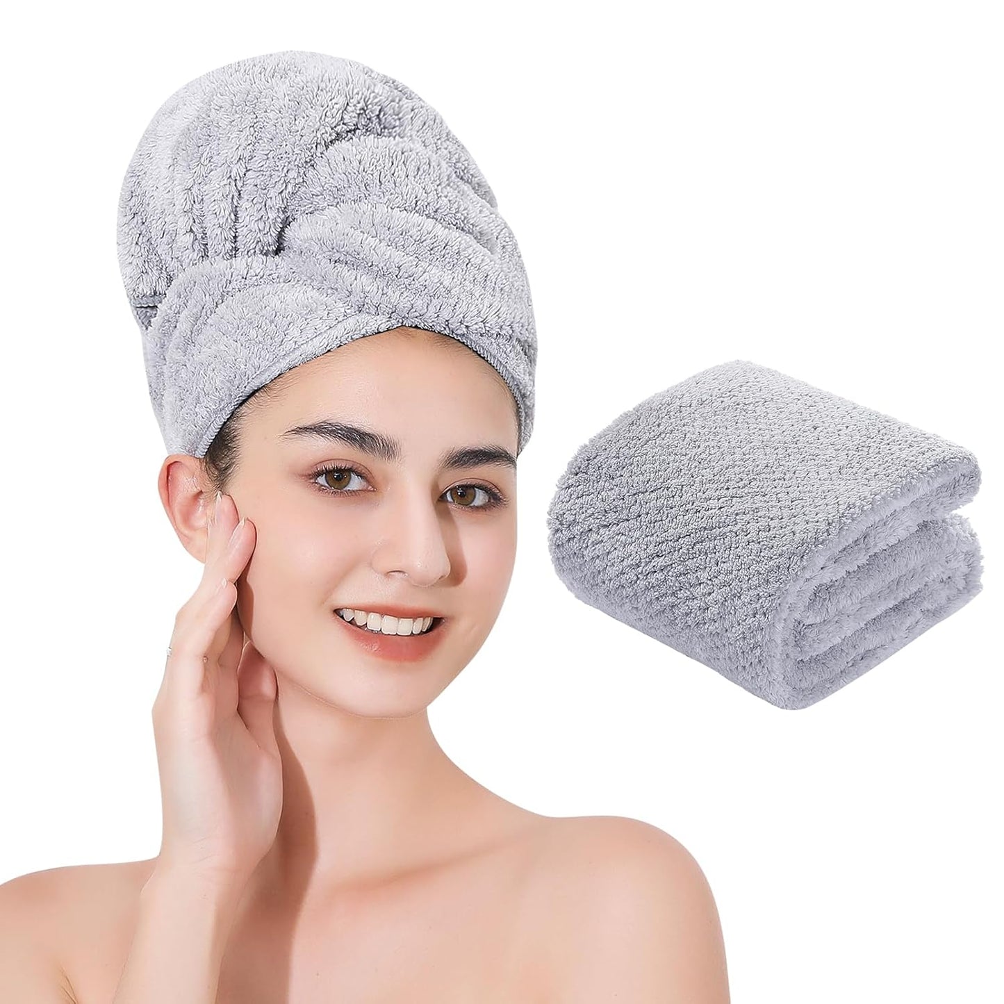 Microfiber Hair Towel Quick Dry Hair Towel Hair Drying Towels Suitable for All Kinds of Hair Ultra Absorbent Long and Thick Hair 20X40inch Lotus Root Pink (1pcs)