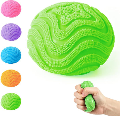 Fuzz Squishy Stress Ball, Soft Fidget Toy for Anxiety Relief, Sensory Squishy Ball (Purple)
