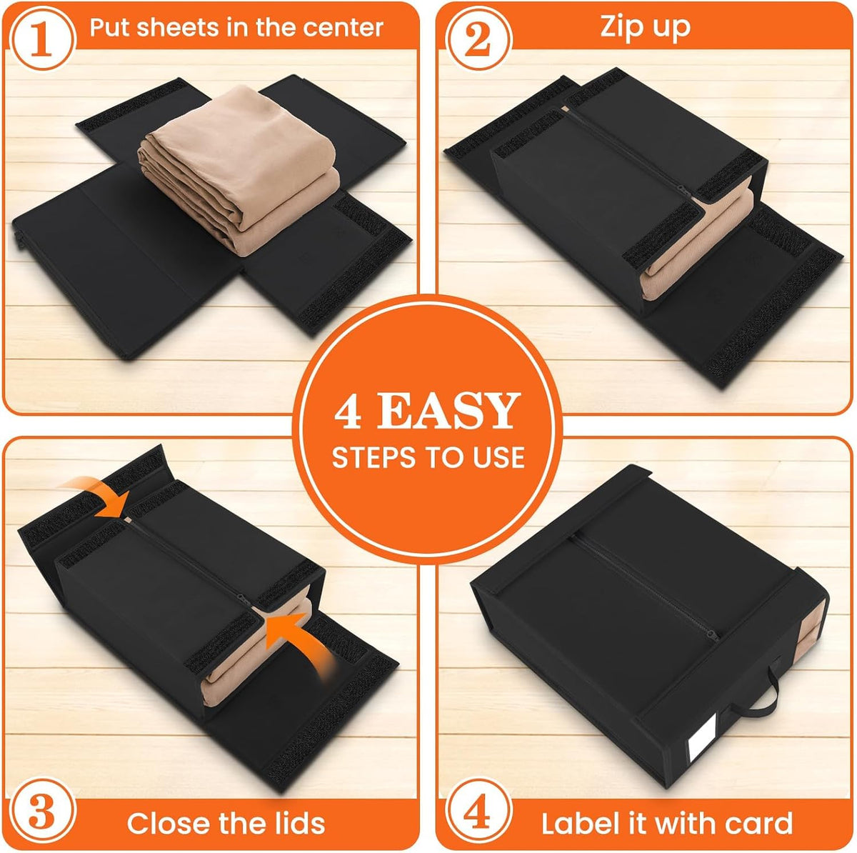 WOWBOX Bed Sheet Organizers and Storage,Closet Organizer Under Bed Storage