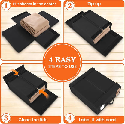 WOWBOX Bed Sheet Organizers and Storage,Closet Organizer Under Bed Storage