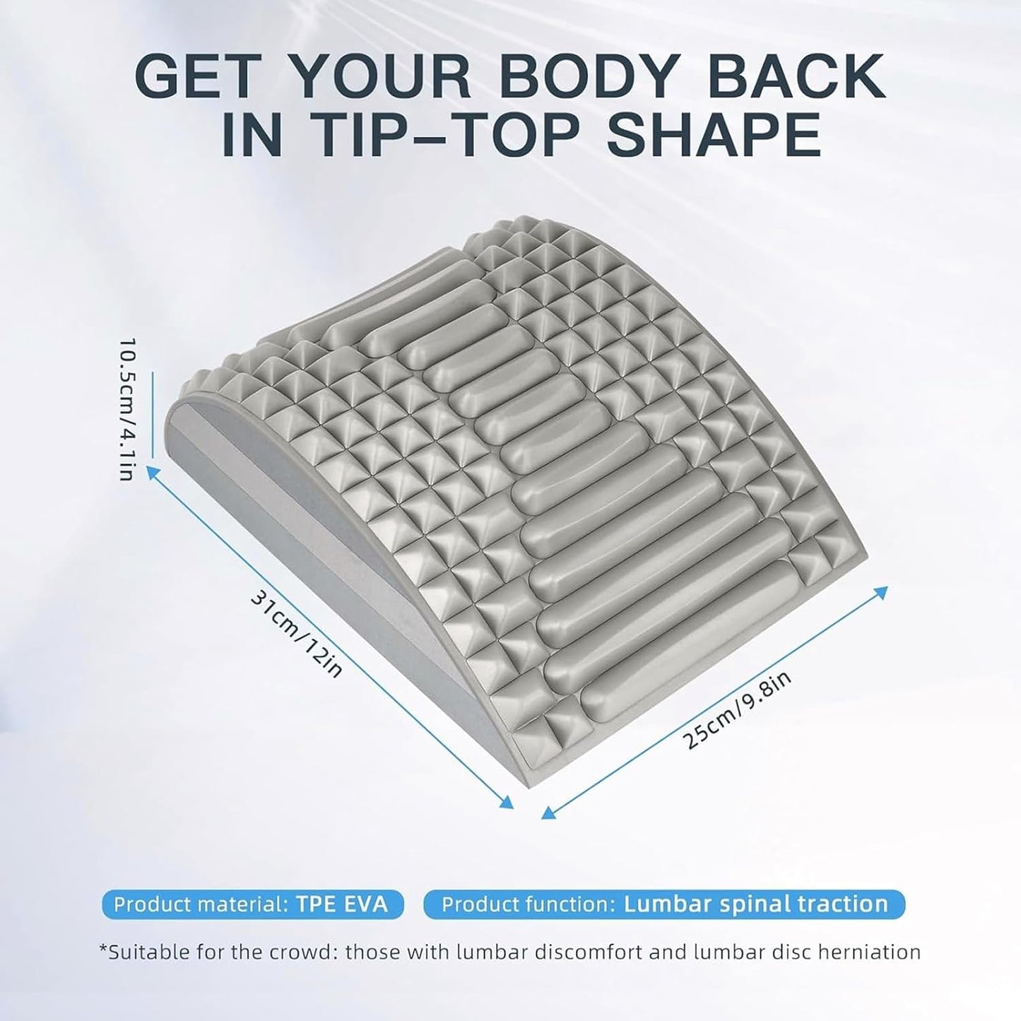 Refresh Neck and Back Stretcher Posture Corrector for Neck Pain Relief, Lower Back, Upper Back and Shoulder (Blue)
