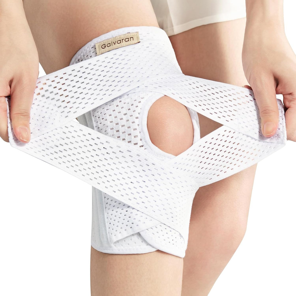 Galvaran Knee Brace with Side Stabilizers for Meniscal Tear Knee Pain ACL MCL Arthritis Injuries Recovery, Breathable Adjustable Knee Support for Men and Women