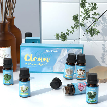 SALKING Floral Essential Oils Set, Premium Pure and Natural Essential Oils, Fragrance Oil Scented Oils for Oil Diffusers 6 x 10 ML - Lavender, Rose, Jasmine, Cherry Blossom, Gardenia, Chamomile