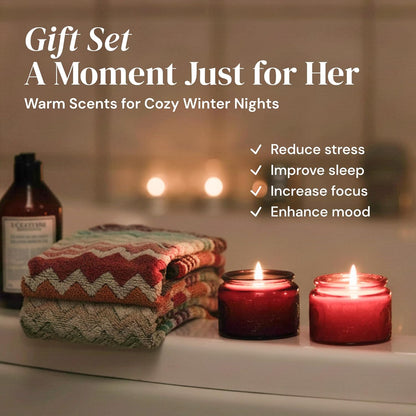 6-pc Scented Candle Gift Set for Women, Aromatherapy Inspired Adelegourdain | Incl. 4 Soy Wax Candles and 2 Fragrance Packets - Gift Ready Box - Scents incl. Bergamot, Maldivian Breeze, Jasmine, Berries