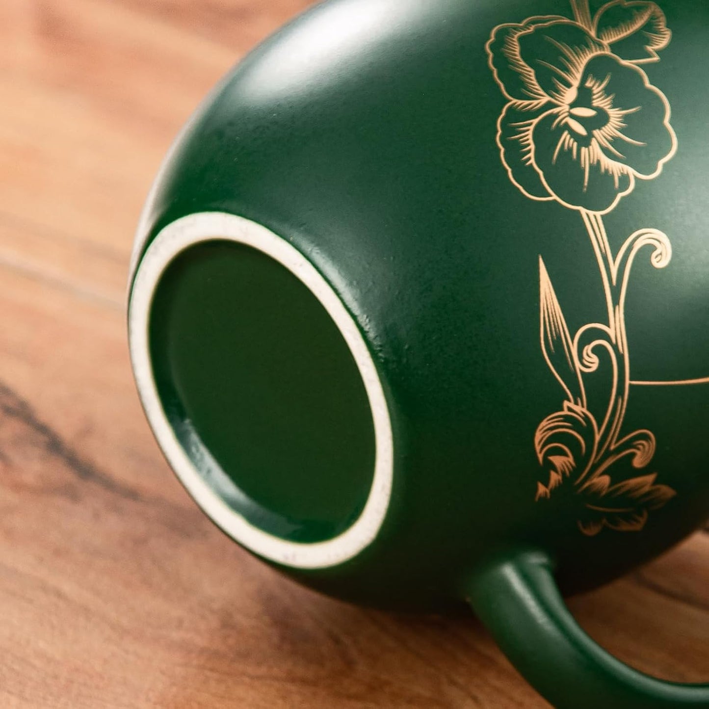Yundu 12 OZ Matte Green Ceramics Teacup with Infuser and Lid, Mug with Lid for Steeping - Stainless Steel Infuser for Loose Leaf Tea, Home Office Gift for Tea Lovers