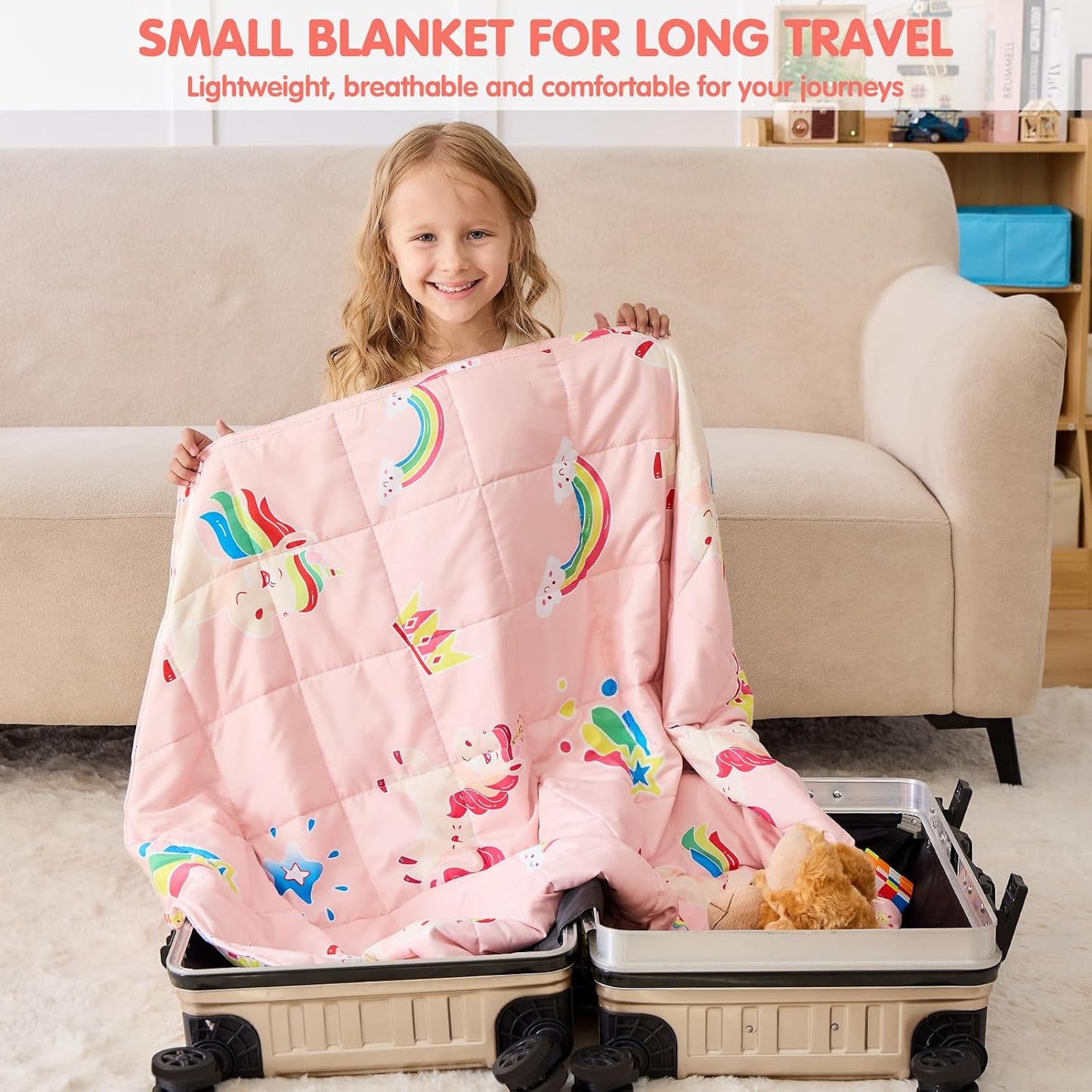 yescool Weighted Lap Pad 2 Pounds Weighted Lap Blanket, Space Plane Small Weighted Blanket, Weighted Throw Blanket Gifts for Travel Indoor Outdoor, 20"x30"