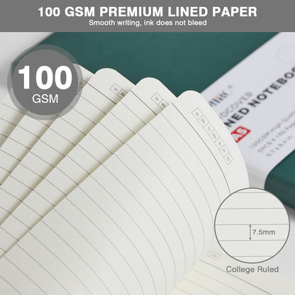 NIRMIRO (3 Pack) Pocket Notebook Small Journal with Pen, 3.7" x 5.7", A6 Mini Notebook for Women Men Work Writing, Hardcover Small Pocket Notepad with 100Gsm Premium Thick Lined Paper, Black Leather