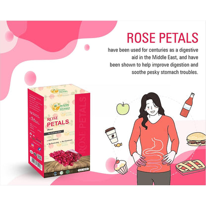 Herbs Botanica Dried Rose Petals Edible Perfect for Tea, Potpourri, Bath Bombs, Beauty Products, Resealable Bag for Freshness and Longevity Non-Toxic, Chemical-Free, 100% Non GMO 3.6 oz