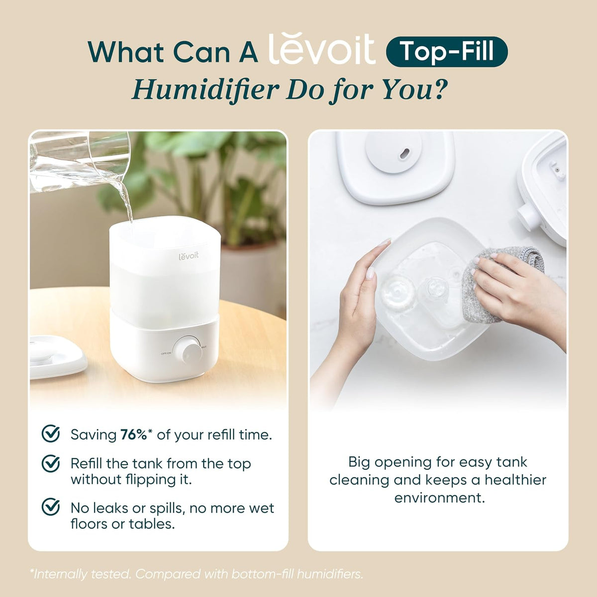 Levoit Humidifiers for Bedroom, Smart Warm and Cool Mist, Symptom Relief