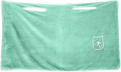 Women's Wearable Towel Bathrobe,Plus Size Wearable Shower Skirt,Quick Dry Absorbent Bath Towel for Comfortable Home Spa Body,Green, 53x31in/50-70kg