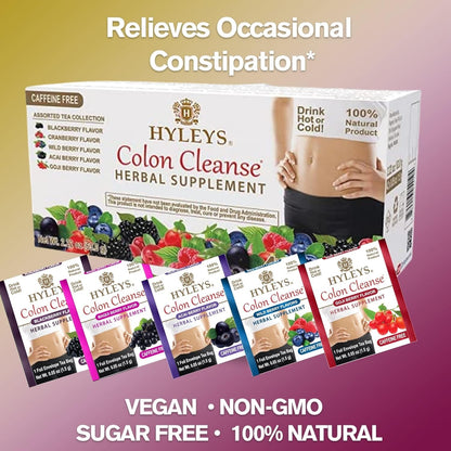 Hyleys Colon Cleanse Tea, Assorted, 42 Individually Wrapped Herbal Tea Bags