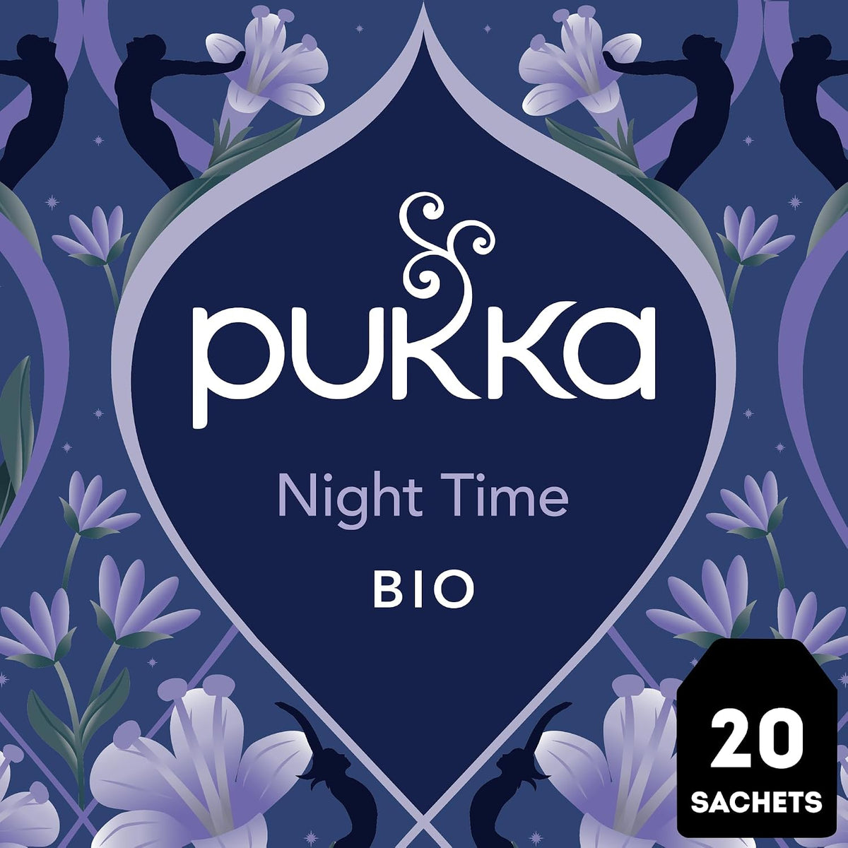 Pukka Herbal Teas Night Time Organic Oat Flower Lavender and Lime Flower Tea, 20g 20 Count