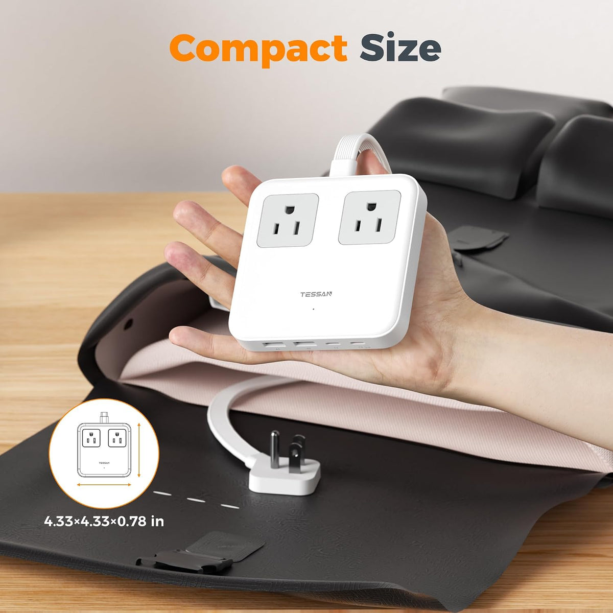TESSAN 67W Charging Station USB C Power Strip with 5ft Extension Cord