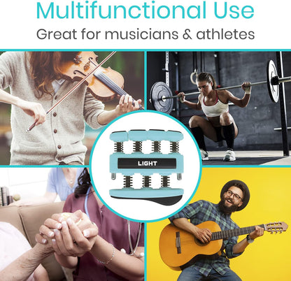 Finger Strengthener by Vive (3 Pack) Hand Grip Equipment for Guitar, Musicians, Rock Climbing & Therapy - Gripper with Exercise Guide for Strengthening Muscles