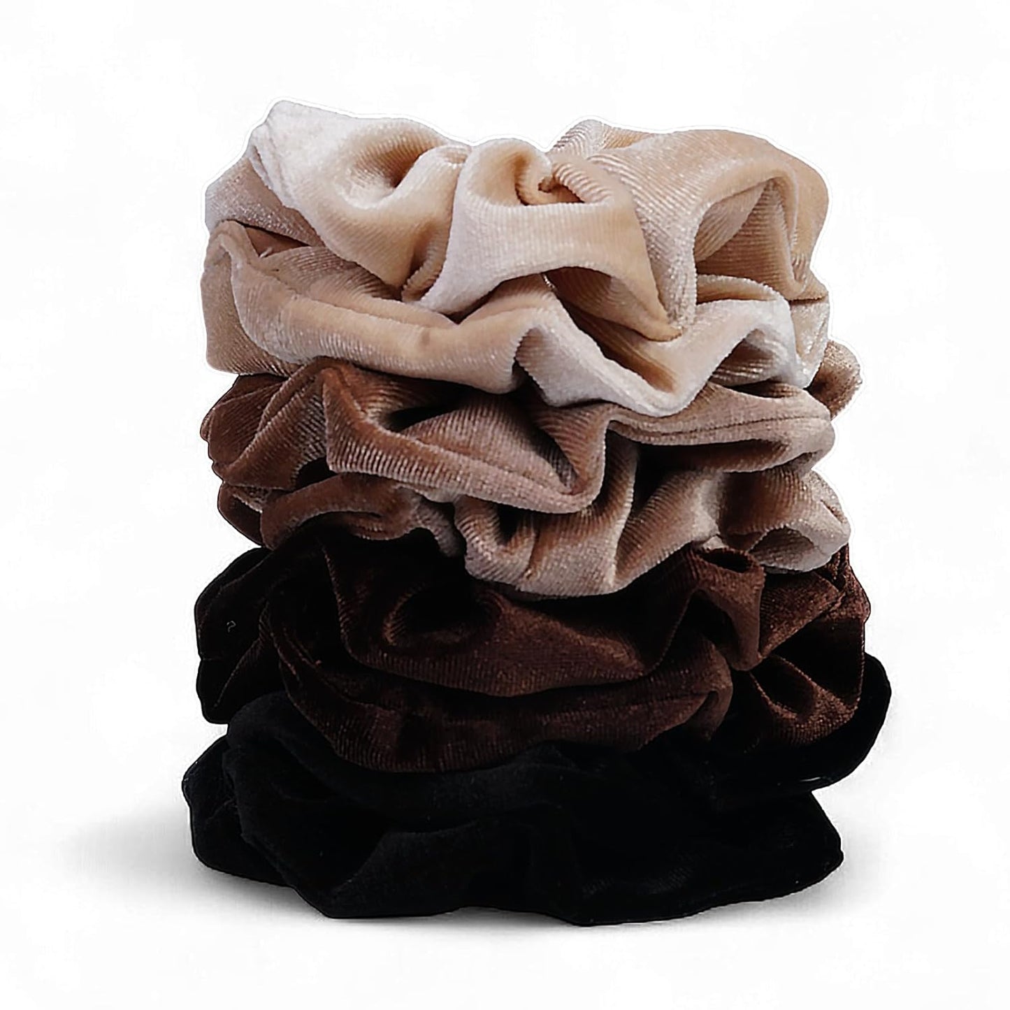 Satin Scrunchies for Women – 8PCS Blush & Brown Silk Hair Ties Set – No Crease, Frizz-Free, Gentle Elastic Hair Bands, Soft & Stylish Everyday Hair Accessories Gifts