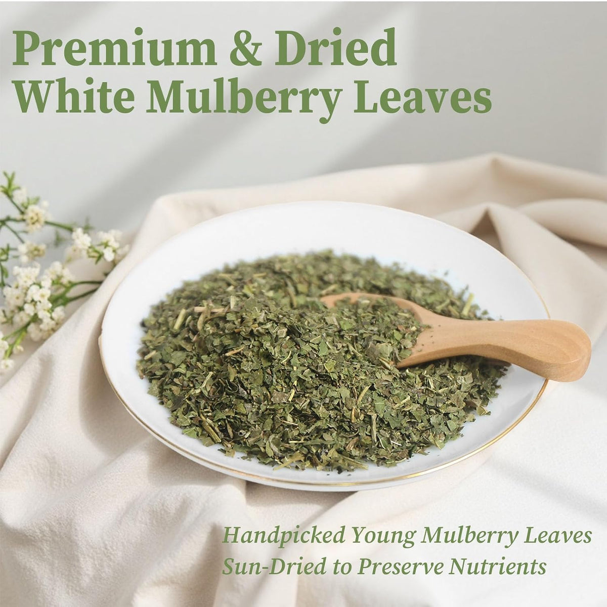 FullChea - White Mulberry Leaf Tea Bags, 40 Ct, Pure Dried Mulberry Tea