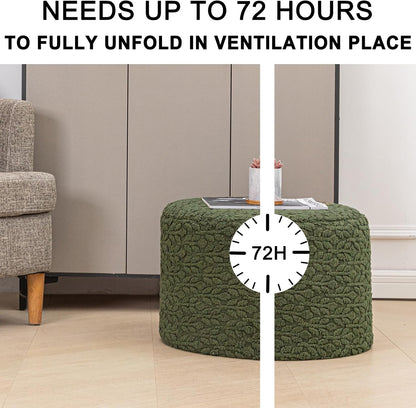 Round Pouf Ottoman 20 x 20 x 14 Inches Boho Poof Home Decor Floor Pouffe Ottoman Foot Rest for Couch Sofa Bean Bag Chairs Living Room Bedroom (Green)