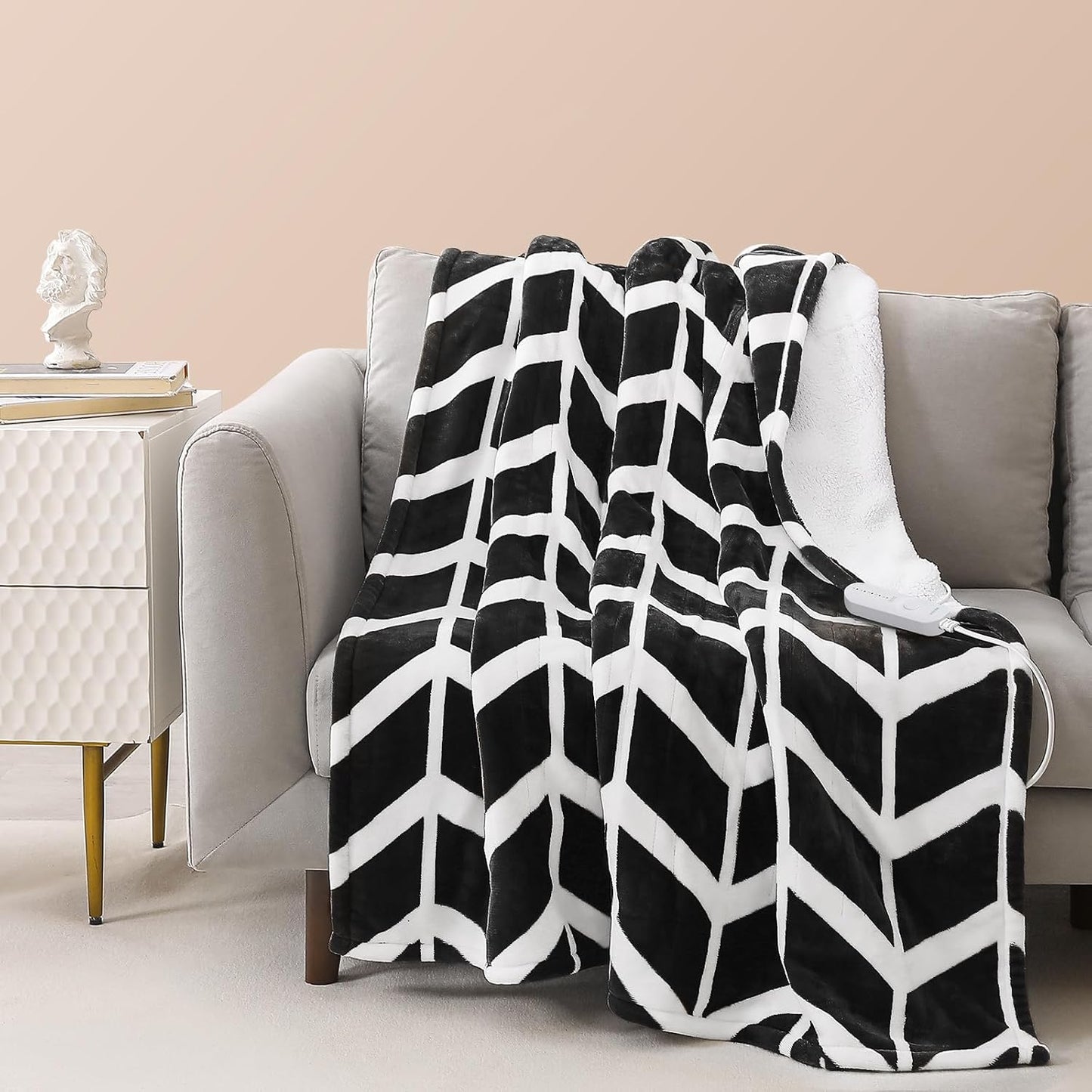 VENTIMI Electric Blanket Heated Throw, 50" x 60" Heated Blanket with 5 Heat Levels & 3 Hours Auto Off, Fast Heating Blankets with ETL & FCC Certification, Grey