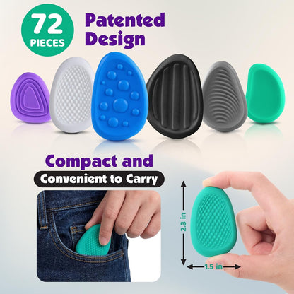 Fidget Toys Bulk for Adults: 72 Pack Sensory Worry Stones - Hard Textured Calming Stones for Stress Relief - Bulk Classroom Prizes Autism ADHD Tools - Quiet Sensory Fidget Gifts for Adults Teens
