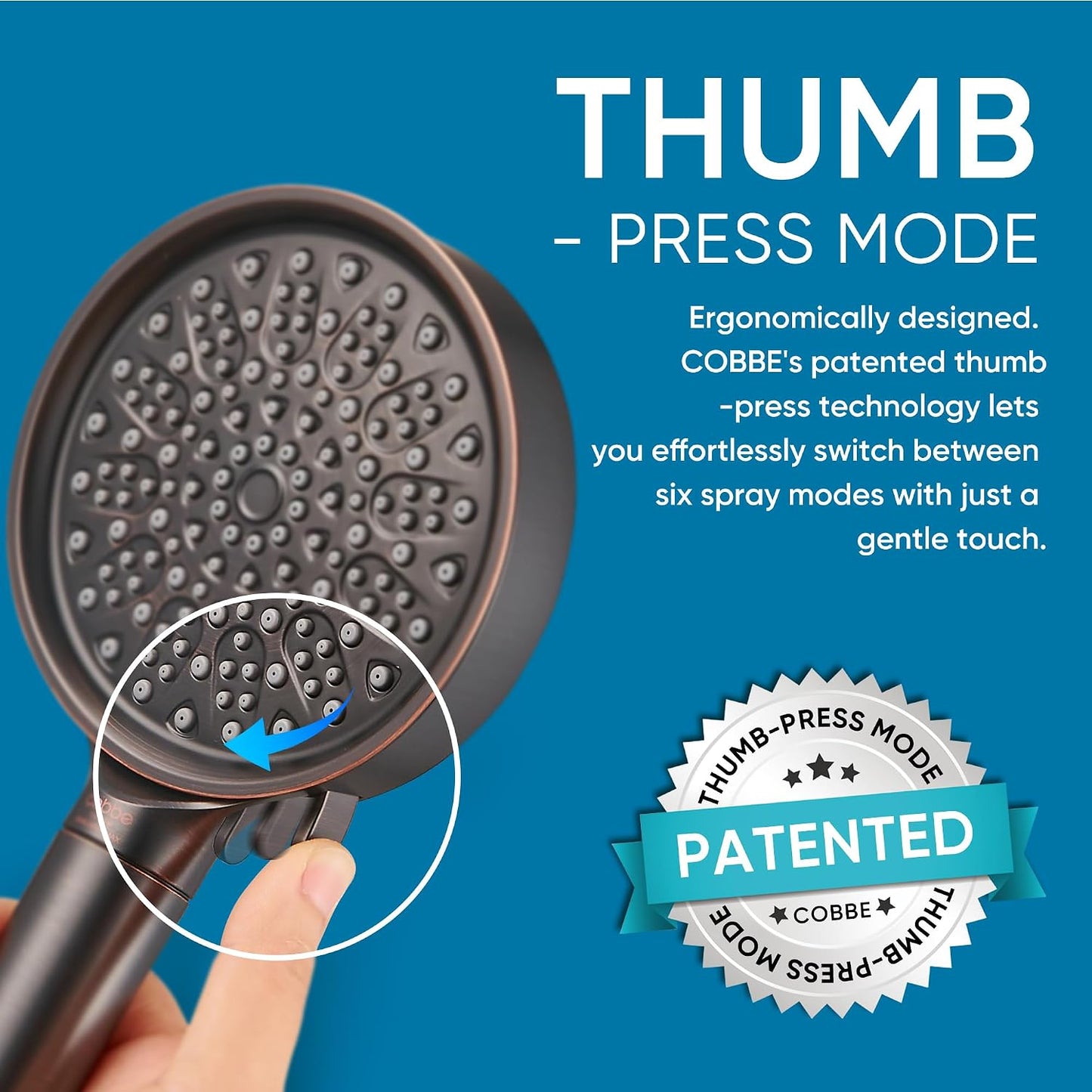 Cobbe Filtered Shower Head with Handheld, High Pressure 6 Spray Mode Showerhead with Filters, Water Softener Filters Beads for Hard Water - Remove Chlorine - Reduces Dry Itchy Skin, Chrome
