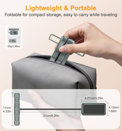 Gritin 2026 Gen 2 Book Light for Reading- 32 Eye Caring Full Spectrum LED | 5 Colors & 5 Brightness, Adjustable Wide/Narrow Beam, Upgrade 1500mAh Long-Lasting Rechargeable Clip on Light for Book Lovers