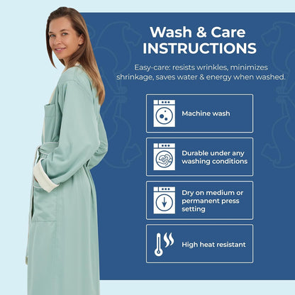 MONARCH Unisex Terry Lined Microfiber Hotel Robe