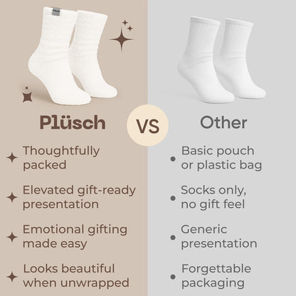 Plüsch Gift for Women – Ultra-Soft Cozy Cloud Socks in Kraft Envelope – Thoughtful Self-Care, Unique Birthday Gifts for Women
