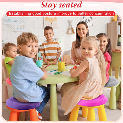 Libima 8 Pcs Wiggle Seat Inflated Wobble Cushion Sensory Seat Flexible Balance Board Balance Disc for Kids Men Women Physical Exercise Improving Posture Home Office Classroom