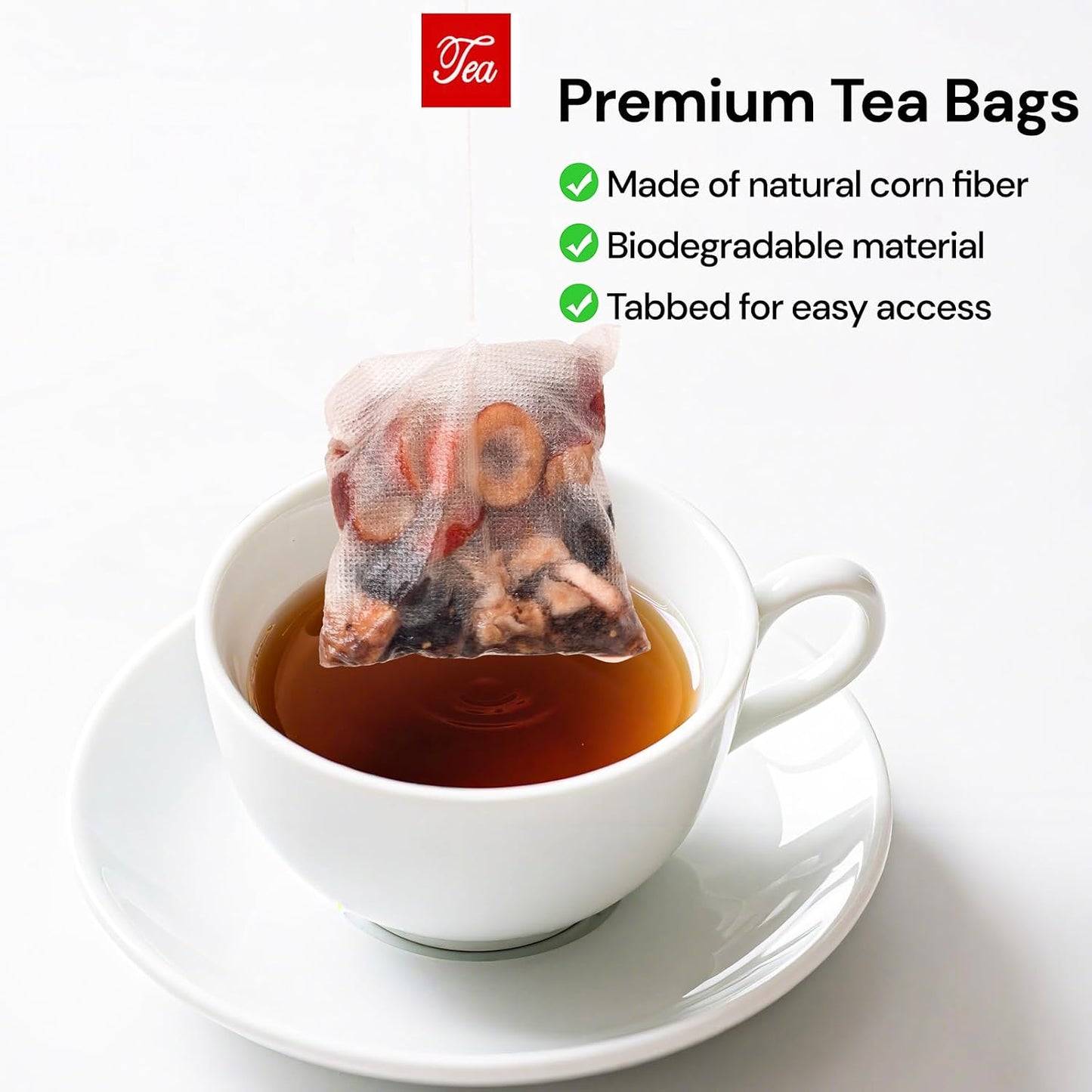 Peppermint Tea, 50 Tea Bags - Pure Peppermint Leaves, Caffeine Free Mint Herbal Tea Bags - Supports Healthy Digestion, Wellness & Refreshment (50 Counts, Pack of 1)