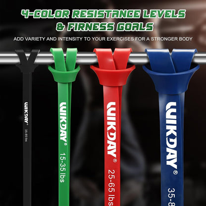 WIKDAY Resistance Bands for Working Out, Exercise Bands, Workout Bands, Pull Up Assistance Bands for Body Stretching Training Physical Therapy Muscle Training for Men & Women
